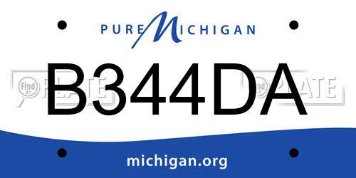 B344DA Michigan License Plate