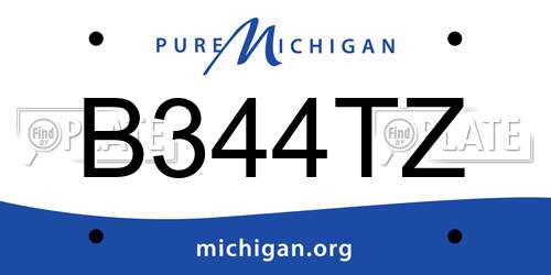 B344TZ Michigan License Plate