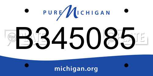 B345085 Michigan License Plate