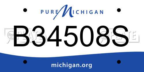 B34508S Michigan License Plate