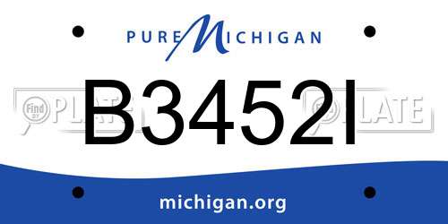 B3452I Michigan License Plate