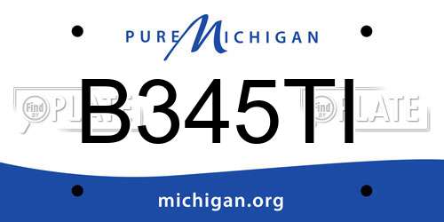 B345TI Michigan License Plate