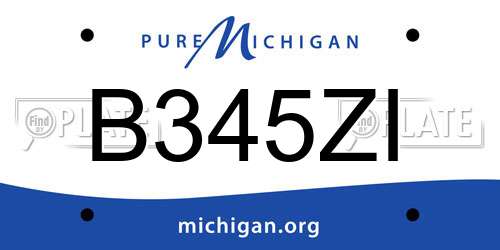 B345ZI Michigan License Plate