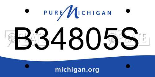 B34805S Michigan License Plate
