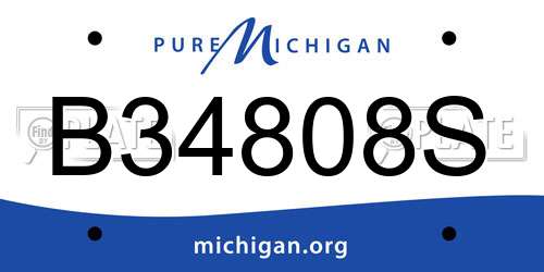 B34808S Michigan License Plate