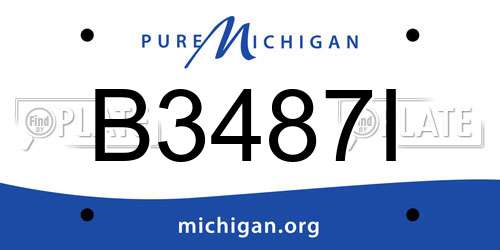B3487I Michigan License Plate