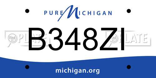 B348ZI Michigan License Plate
