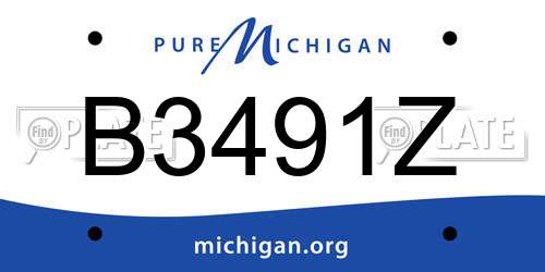 B3491Z Michigan License Plate