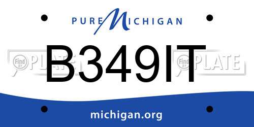 B349IT Michigan License Plate