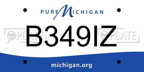 B349IZ Michigan License Plate