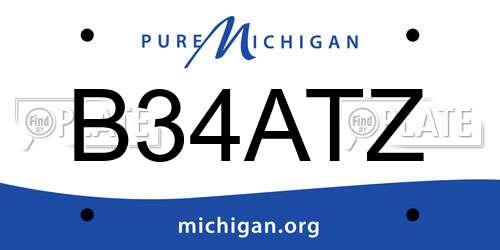 B34ATZ Michigan License Plate