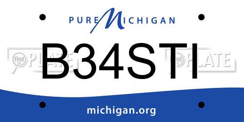 B34STI Michigan License Plate