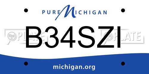 B34SZI Michigan License Plate
