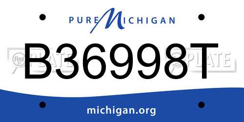 B36998T Michigan License Plate