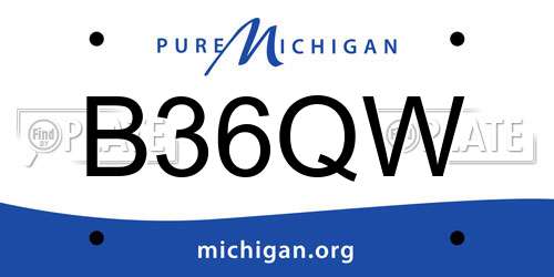 B36QW Michigan License Plate
