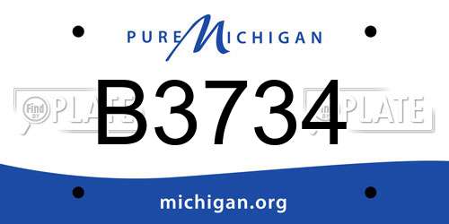 B3734 Michigan License Plate