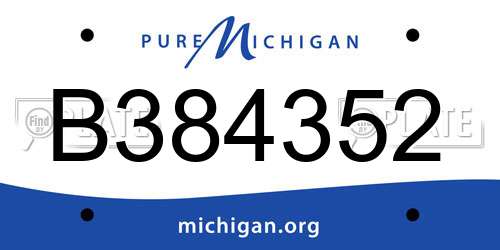 B384352 Michigan License Plate