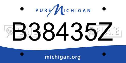 B38435Z Michigan License Plate