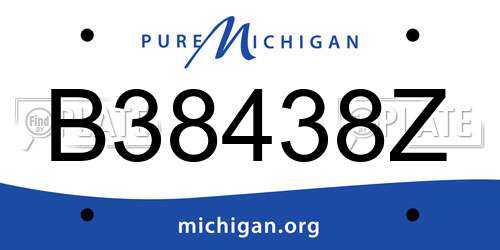 B38438Z Michigan License Plate