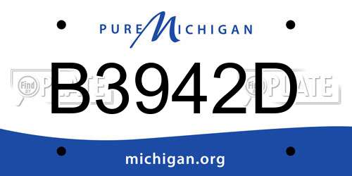 B3942D Michigan License Plate