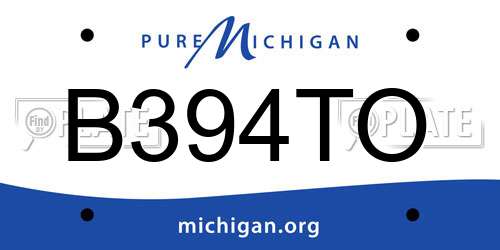 B394TO Michigan License Plate
