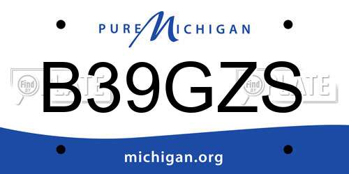 B39GZS Michigan License Plate