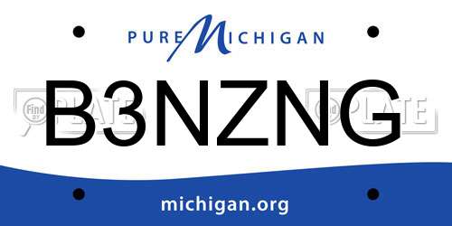 B3NZNG Michigan License Plate
