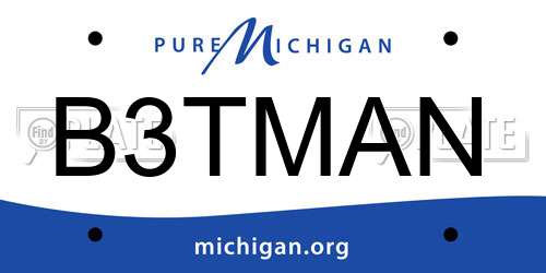 B3TMAN Michigan License Plate