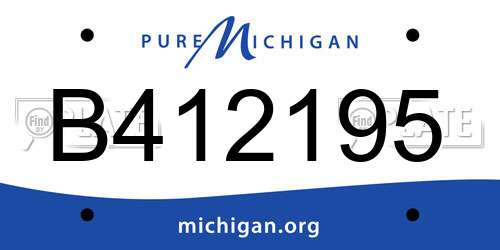B412195 Michigan License Plate