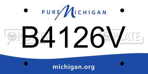 B4126V Michigan License Plate