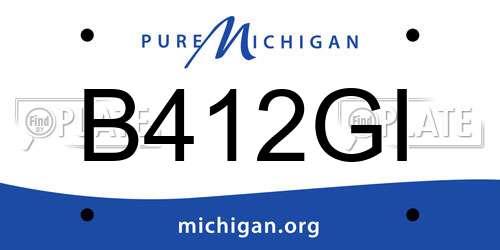 B412GI Michigan License Plate