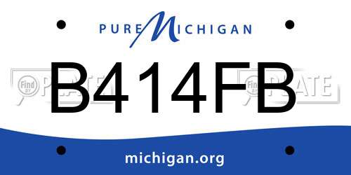 B414FB Michigan License Plate