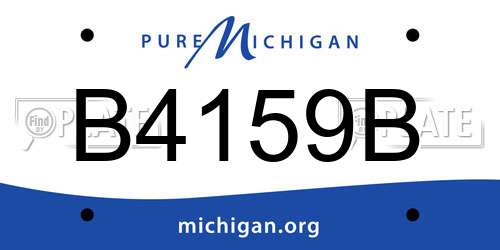 B4159B Michigan License Plate