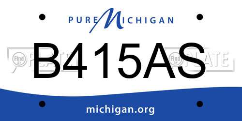 B415AS Michigan License Plate