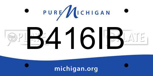 B416IB Michigan License Plate