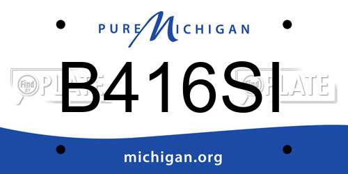 B416SI Michigan License Plate