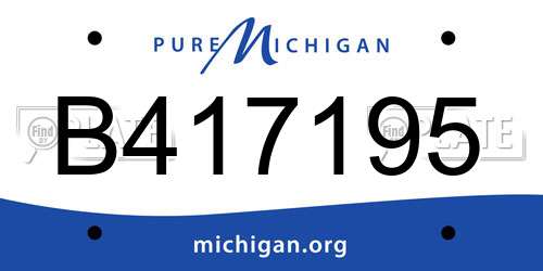 B417195 Michigan License Plate