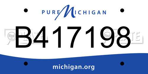 B417198 Michigan License Plate