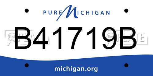 B41719B Michigan License Plate