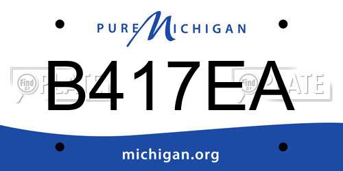 B417EA Michigan License Plate