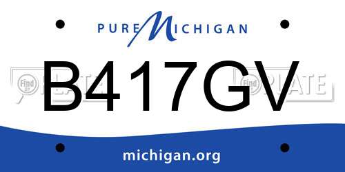 B417GV Michigan License Plate