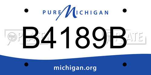 B4189B Michigan License Plate