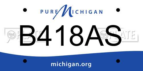 B418AS Michigan License Plate