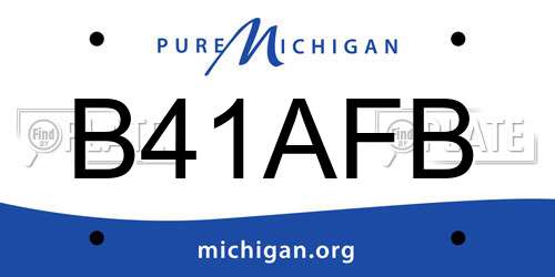 B41AFB Michigan License Plate