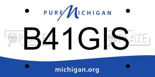 B41GIS Michigan License Plate