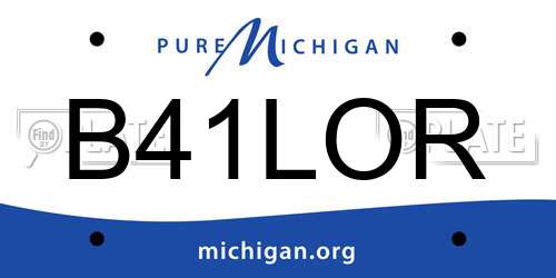 B41LOR Michigan License Plate