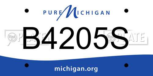 B4205S Michigan License Plate