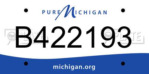 B422193 Michigan License Plate