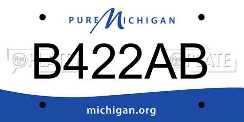 B422AB Michigan License Plate