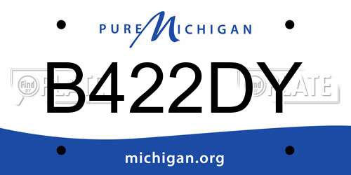 B422DY Michigan License Plate